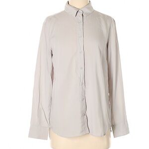 Uniqlo gray button up shirt
